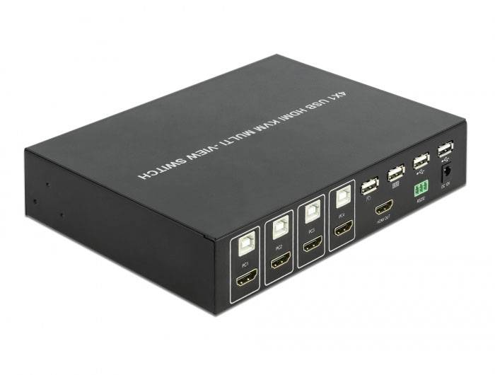 Delock 11488 KVM Matrix prepínač HDMI klávesnica, myš, diaľkové ovládanie 1920 x 1080 Pixel-2