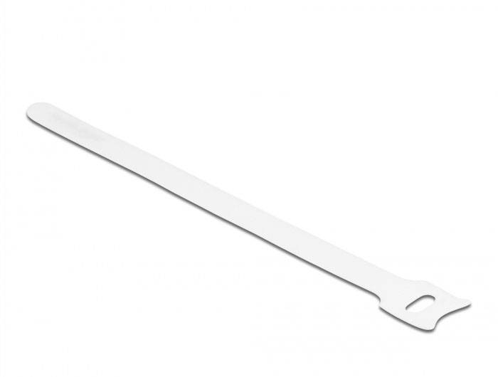 Delock káblový manažér na suchý zips (d x š) 200 mm x 12 mm biela 10 ks-0