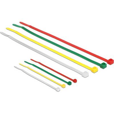Delock 18628, sada sťahovacích pásiek, 2.5 mm, 100 mm, zelená, červená, priehľadná, žltá, s farebným označením, 1 sada-0
