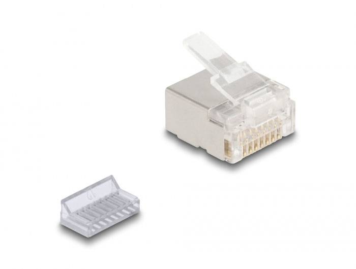Delock 67019 Modulárny konektor RJ45 Cat.6A pre tenké a ploché káble, sada 100 kusov 67019 zástrčka biela 1 ks-2