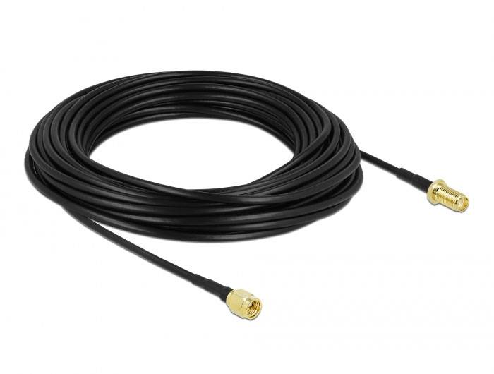 Delock pre Wi-Fi antény prepojovací kábel [1x SMA zástrčka - 1x SMA zásuvka] 15 m čierna-0