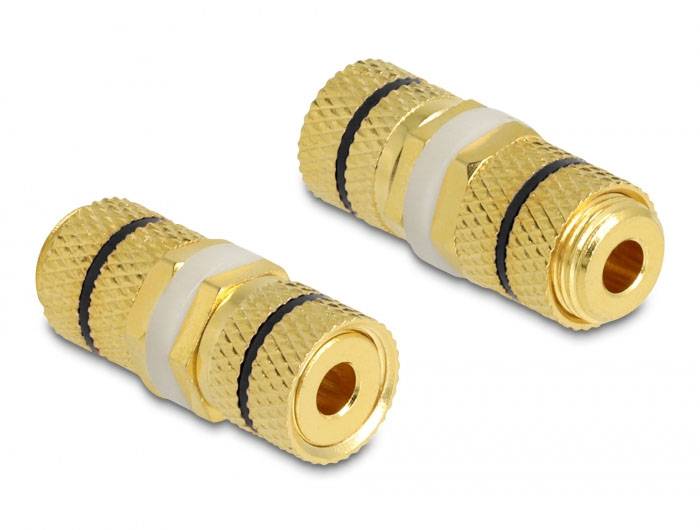 Delock 64144 64144 spojka audio adaptér [1x pólová svorka - 1x pólová svorka] čierna, zlatá-0