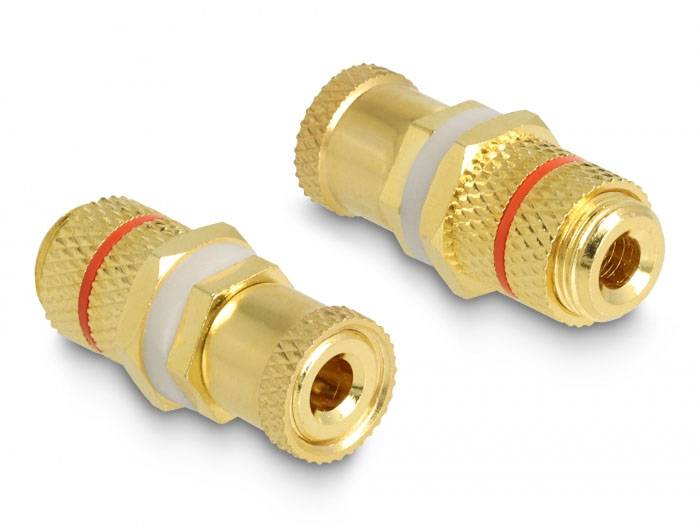 Delock 64145 64145 spojka audio adaptér [1x pólová svorka - 1x pólová svorka] zlatá-0