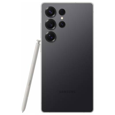 Čierny smartfón s tromi objektívmi kamery a strieborným perom vedľa neho.