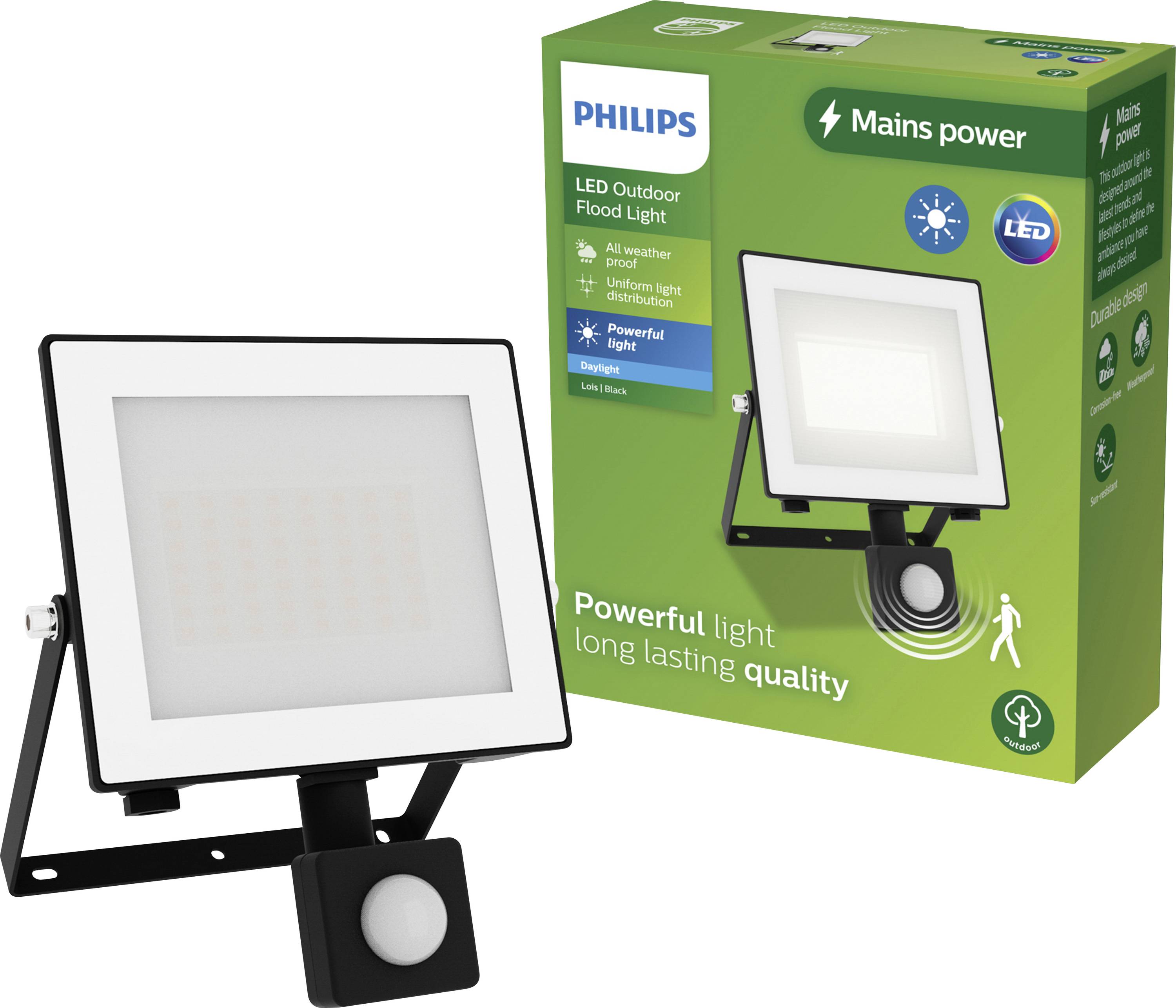 Philips LED Lois 929004642501 Projecteur LED extérieur avec détecteur de mouvements 30 W Couleur déclairage (ampoule LED): blanc froid