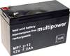 multipower MP7,2-12 MP7.2-12 olovený akumulátor 12 V 7.2 Ah olovený so skleneným rúnom (š x v x h) 65 x 102 x 151 mm póly kontaktu bezúdržbová, nebadateľné vybíjanie, VDS certifikácia