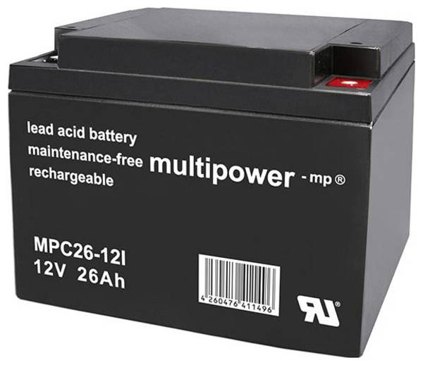 multipower MPC26-12I 136090 olovený akumulátor 12 V 26 Ah olovený so skleneným rúnom (š x v x h) 166 x 125 x 175 mm skrutkované M5  odolné proti viacerým cyklom, bezúdržbová, nebadateľné vybíjanie