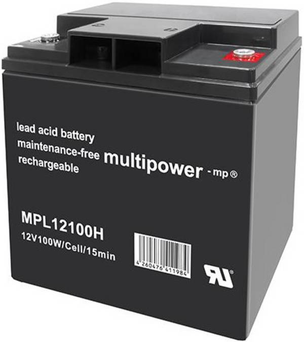 multipower MPL12100H 149751 olovený akumulátor 12 V 28 Ah olovený so skleneným rúnom (š x v x h) 166 x 176 x 126 mm skrutkované M5  bezúdržbová, nebadateľné vybíjanie