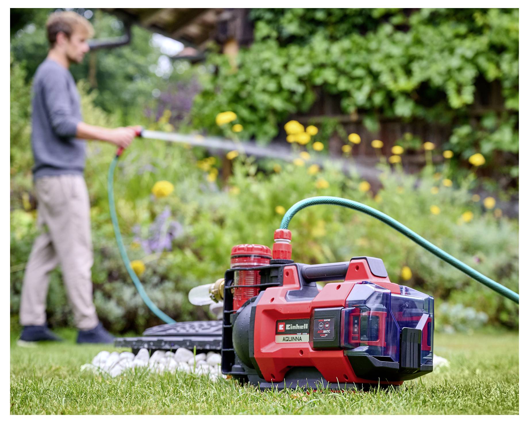 Einhell Power X-Change AQUINNA 18/30 F LED AUTOMATIC Záhradné čerpadlo na akumulátory 3000 l/h 28 m-3