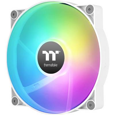 Počítačový ventilátor s RGB podsvietením v dúhových farbách. V strede je umiestnené logo značky.
