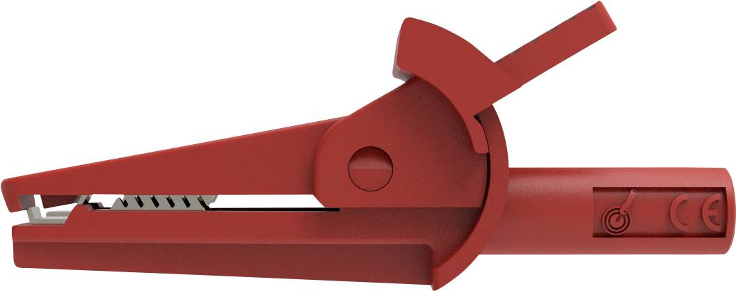 Schützinger SAK 6715 Ni / 2 / RT Veiligheids-krokodilklem Bus Rood afbeelding