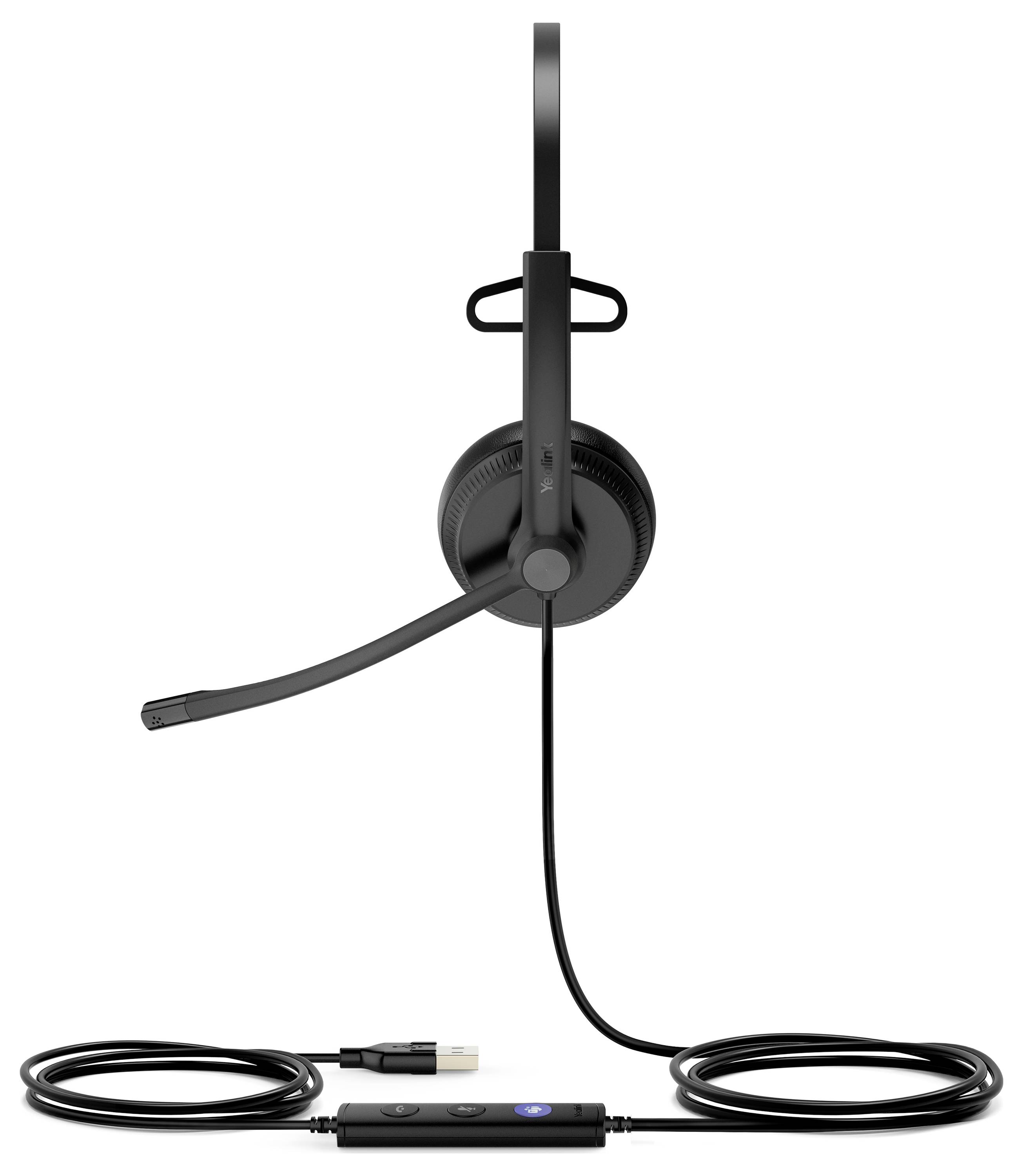 Yealink Yealink USB Headset UH34 Mono Teams Headset otvorená (On Ear) káblové, 1308014, mono, čierna, Redukcia šumu mikr-1