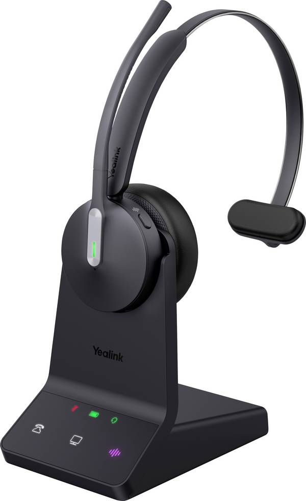 Yealink Yealink WH64 Mono - Headset - On-Ear - DECT / Bluetooth Headset otvorená (On Ear) bez kábla (108300993), 1208672, mono, čierna, Redukcia šumu mikrofónu