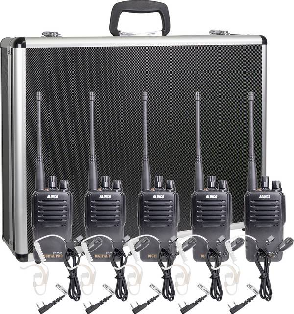 Alinco Team-Set DJ-PAX-4 + KEP-24-VK 150097 PMR rádiostanica/vysielačka sada 5 ks