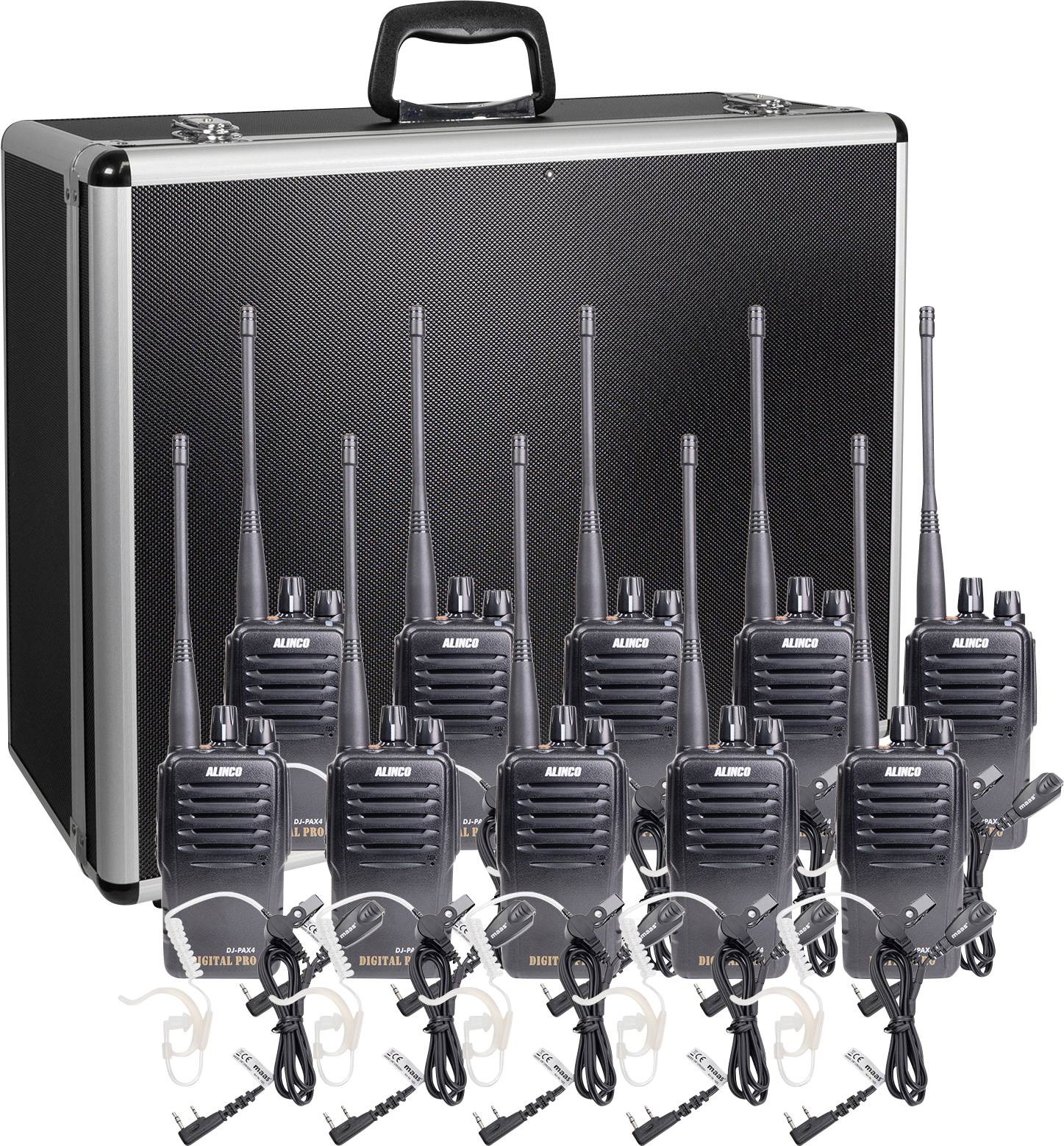 Alinco Team-Set DJ-PAX-4 + KEP-24-VK 150099 Radio PMR portatile Kit da 10