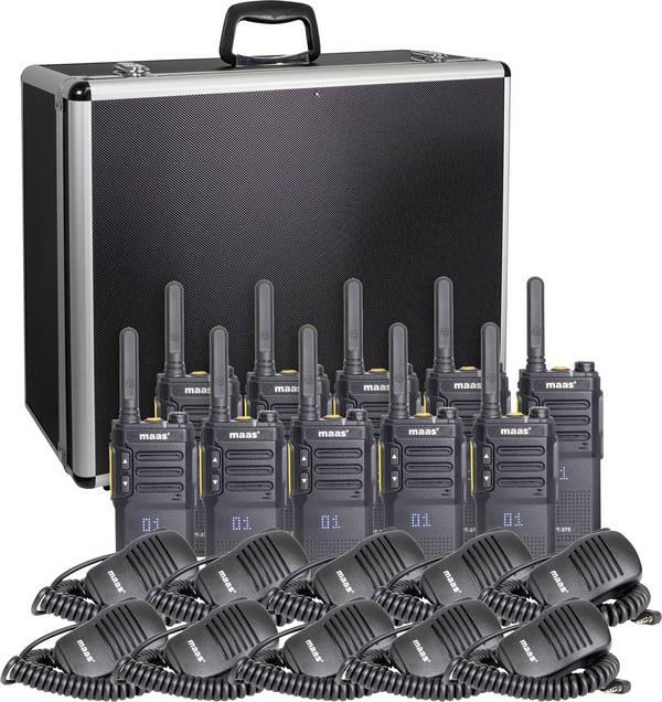 MAAS Elektronik Team-Set PT-375 KEP-360-K 150114 PMR rádiostanica/vysielačka sada 10 ks