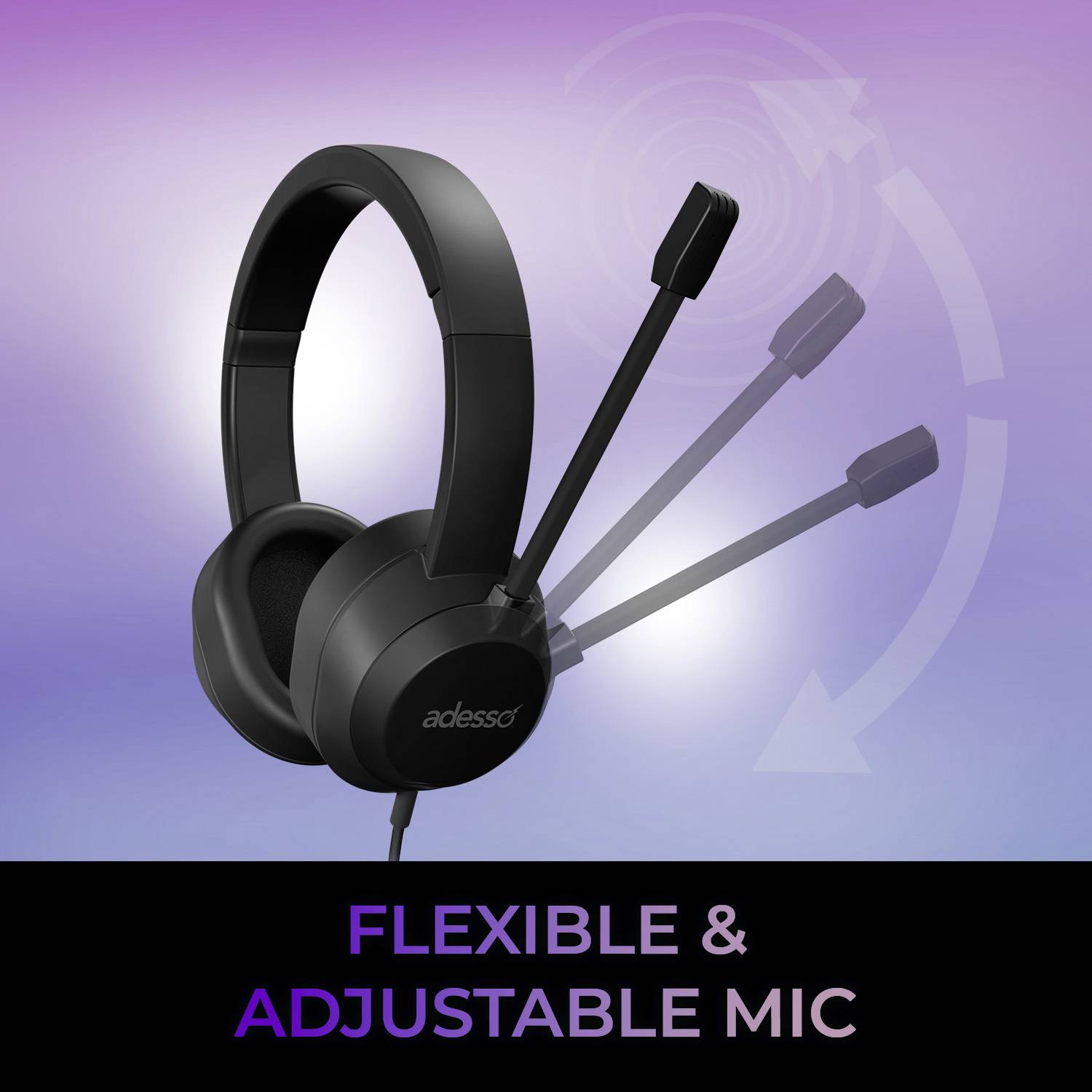 Adesso Xtream P7 AI Copilot Headset Headset otvorená (On Ear) káblové, XtreamP7, stereo, čierna melírovaná-8