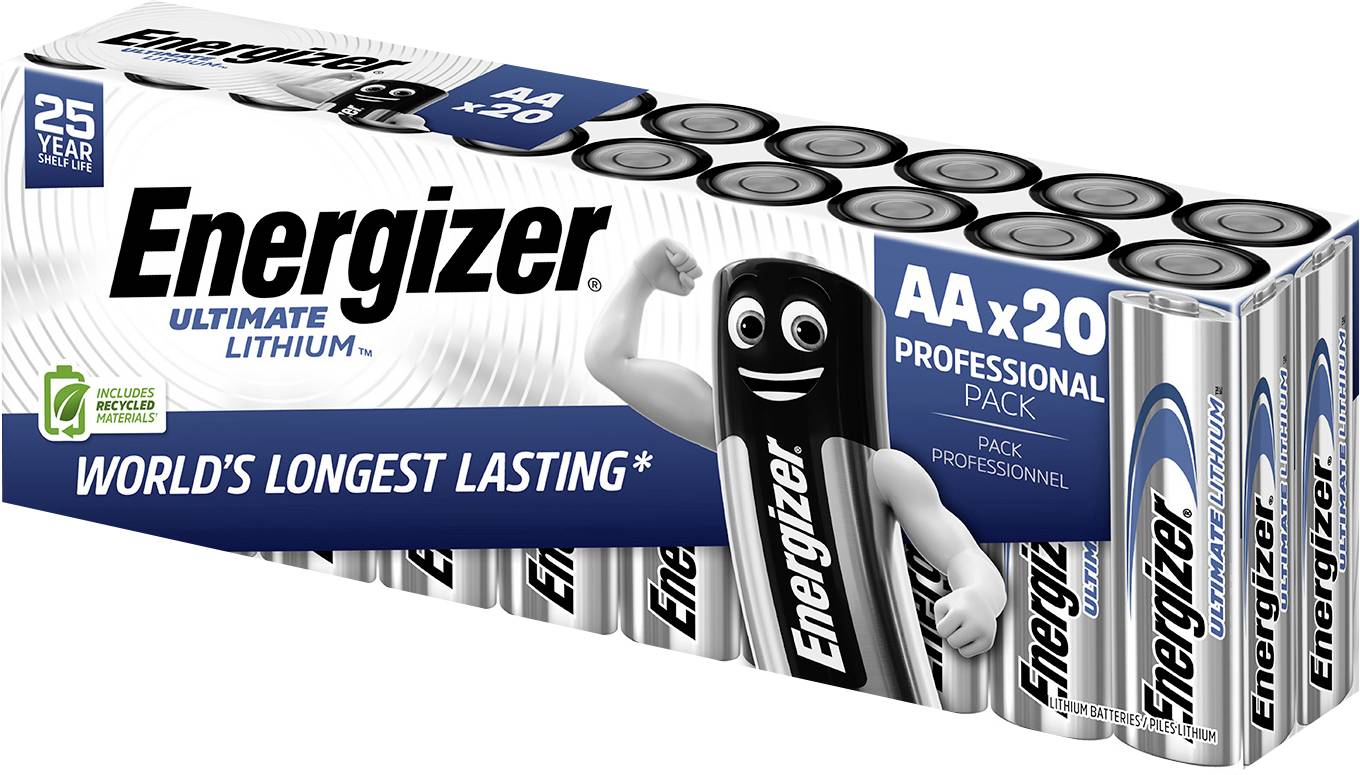 Energizer Ultimate FR6 AA batterij (penlite) Lithium 3000 mAh 1.5 V 20 stuk(s)