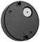 Okrúhla čierna plastová základňa s kruhovým bielym senzorom alebo tlačidlom na vrchu. Má dva montážne otvory a výrez na bočnej strane.