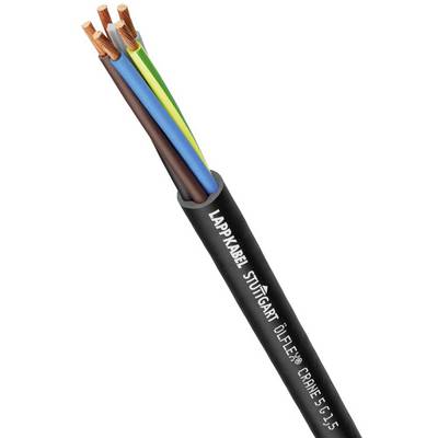 Elektrický kábel s viacerými farebnými vodičmi s označením 'LAPP KABEL STUTTGART ÖLFLEX CRANE 5G1.5'.
