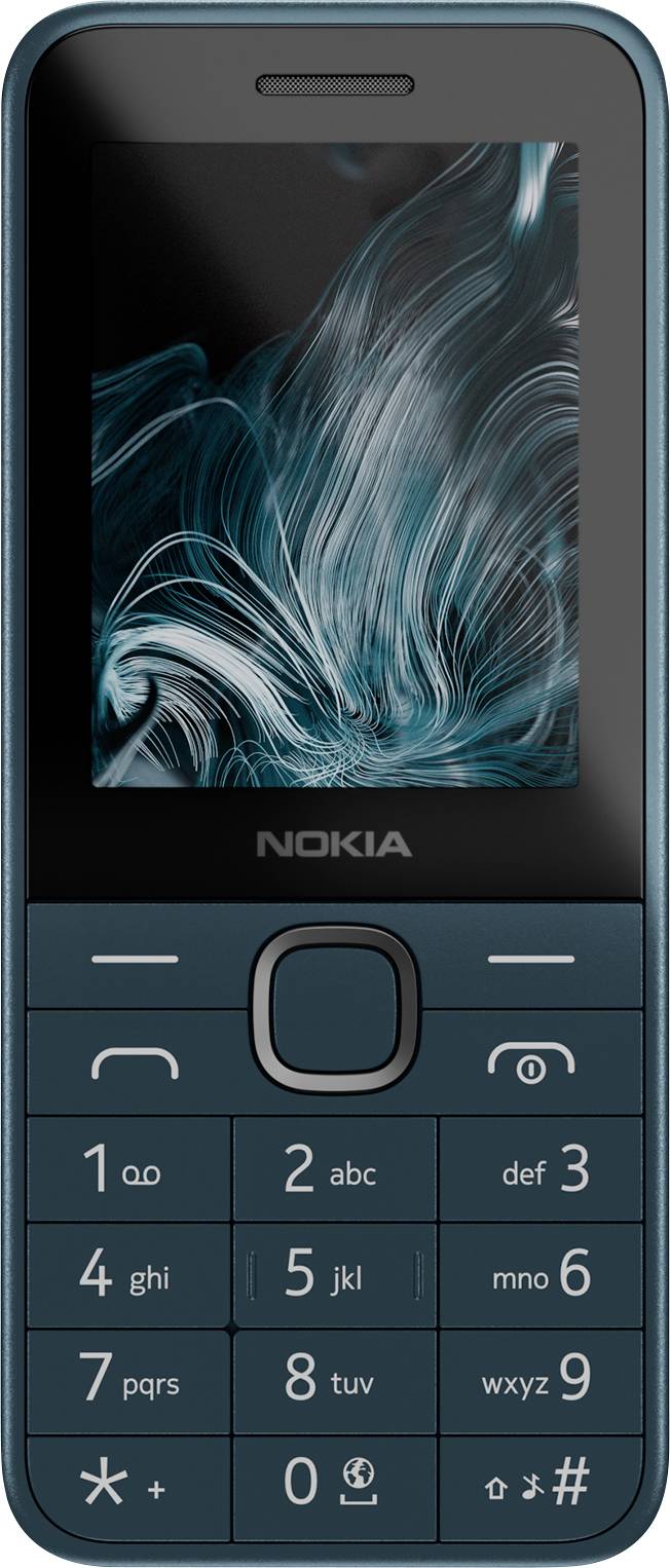 Jednoduchý mobilný telefón s tlačidlami, malým displejom a nápisom 'Nokia' pod displejom.