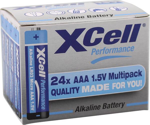 XCell  mikrotužková batérie typu AAA  alkalicko-mangánová  1.5 V 24 ks