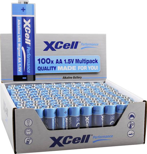 XCell  tužková batéria typu AA alkalicko-mangánová, 1.5 V, 100 ks