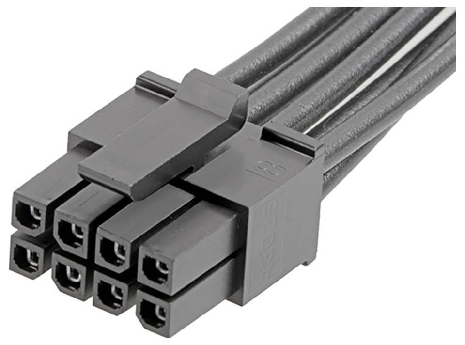 6-kolíkový PCIe napájací konektor s čiernymi káblami