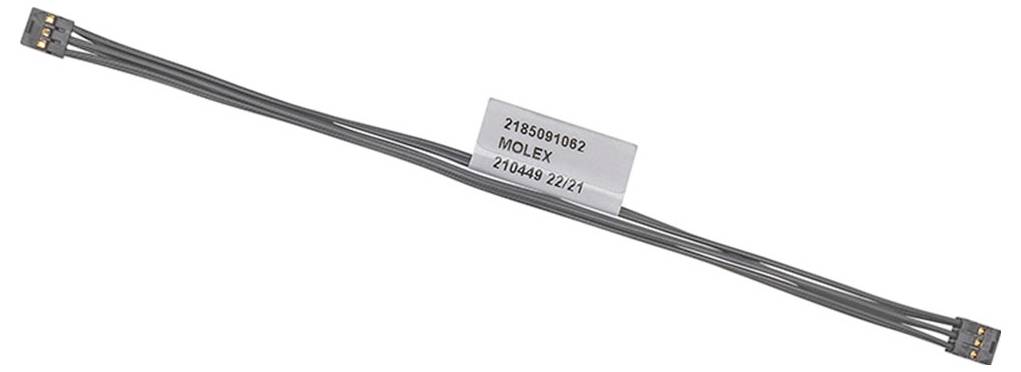 Konektor MOLEX s bielym označením: 2148091062 MOLEX 210409 2/2/1, zobrazuje elektrický káblový konektor.