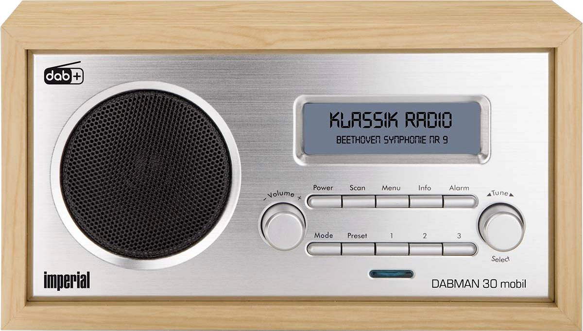 Imperial Imperial DABMAN 30 Mobiles DAB+ / FM-Radio Holz Draagbare radio Grijs
