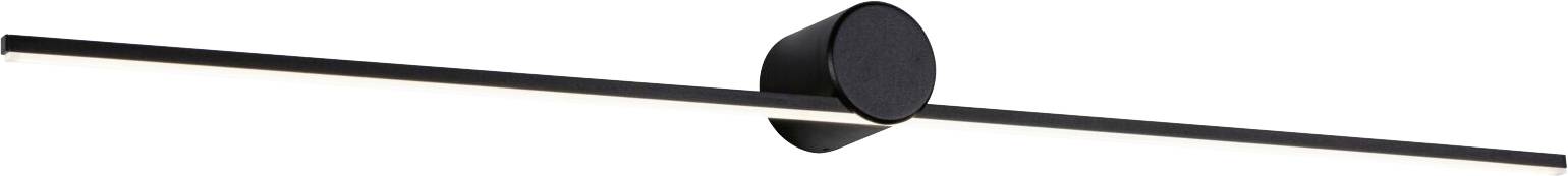 Moderná čierna LED lampa s elegantným, minimalistickým dizajnom a centrálnym kruhovým uchytením.
