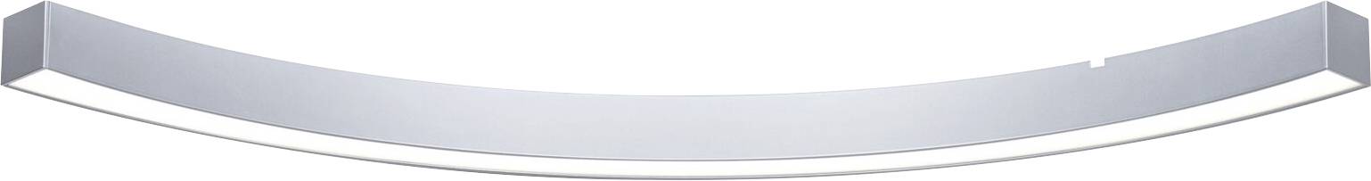 Oblúkovitý strieborný kovový dekoratívny pruh s lesklým povrchom.