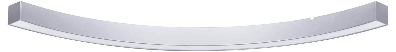 Strieborná, zakrivená páska s jednoduchým dizajnom; pravdepodobne dekoratívny prvok alebo súčasť väčšieho objektu.