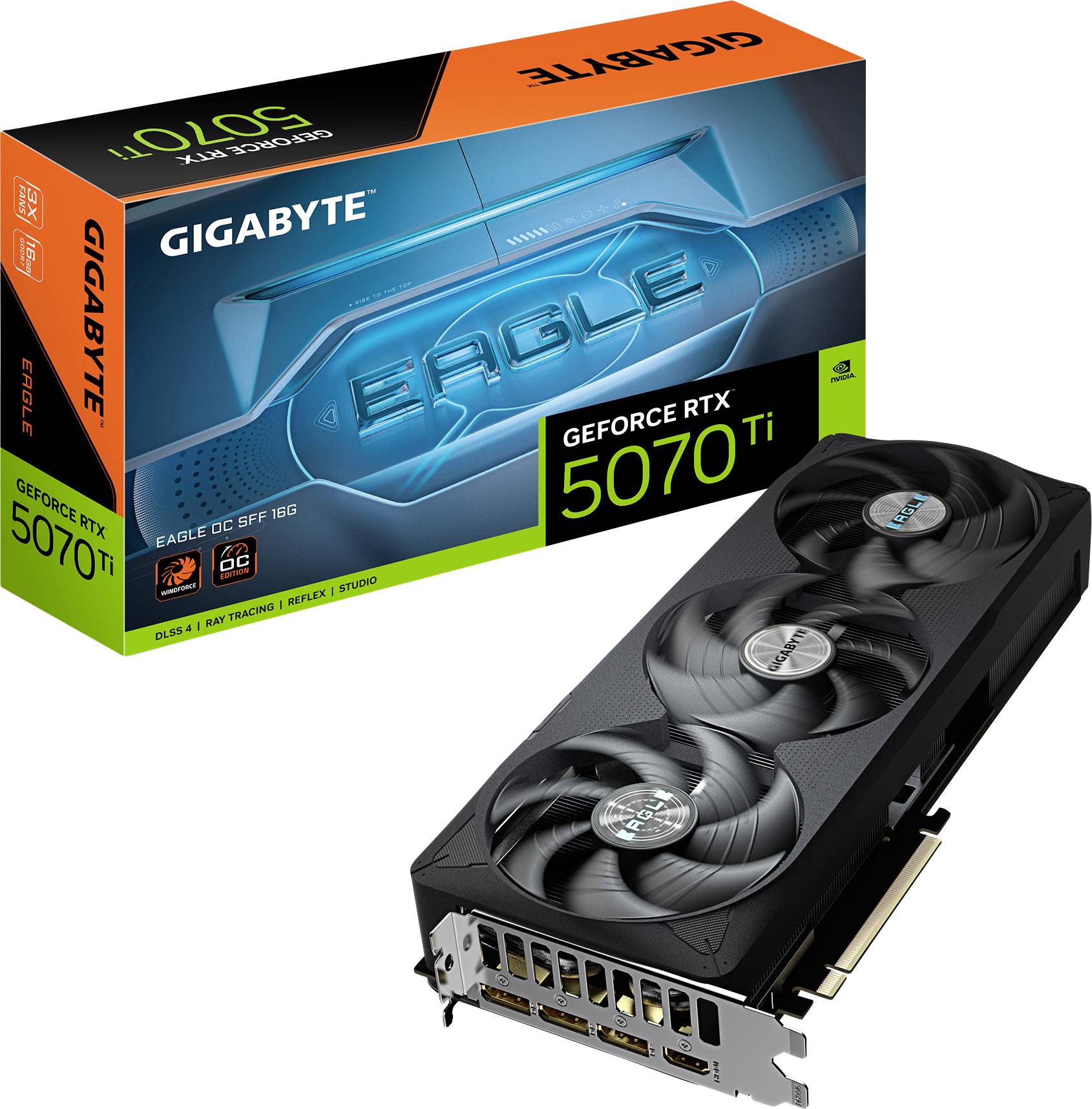 Gigabyte Scheda grafica Nvidia RTX 5070 Ti GeForce RTX™ 5070 Ti EAGLE OC SFF 16G 16 GB RAM GDDR7 PCIe x16 PCIe 5.0 x16