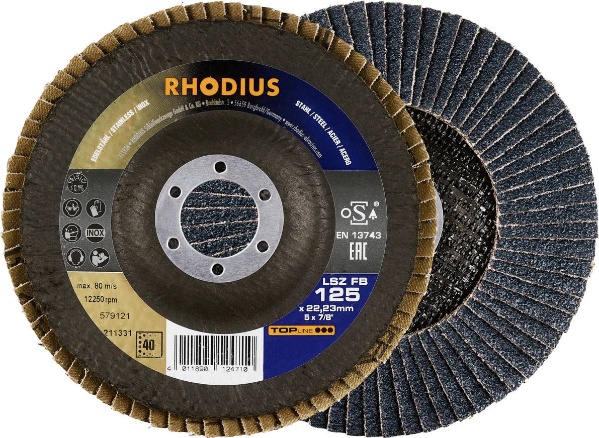 Rhodius 211331 vejárovitý brúsny kotúč Priemer 125 mm Ø otvoru 22.23 mm nerezová ocel, ocel 1 ks