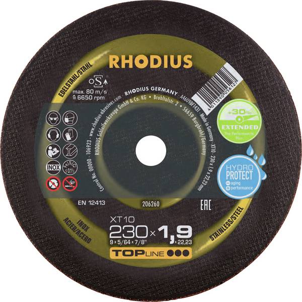 Rhodius  206260 rezný kotúč rovný 230 mm 1 ks nerezová ocel, ocel