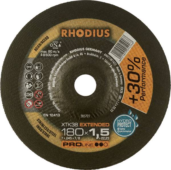 Rhodius  205721 rezný kotúč lomený 180 mm 1 ks nerezová ocel, ocel