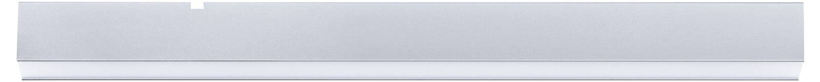 Úzka, obdĺžniková lišta v striebornej a bielej farbe.