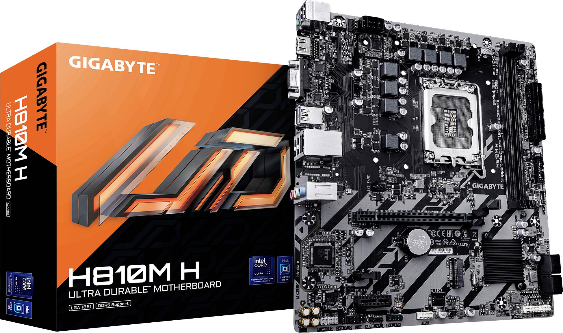 Gigabyte GA-H810M H Mainboard Attacco (PC) #####Intel® 1851 Fattore di forma (dettagli) Micro-ATX Chipset della scheda madre Intel® H810 Express