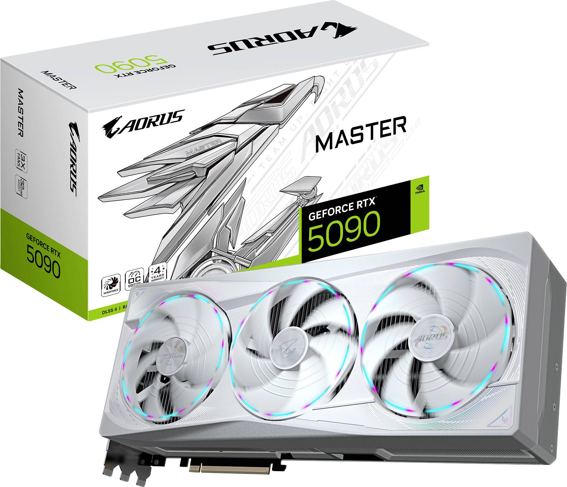 Gigabyte Scheda grafica Nvidia GeForce RTX 5090 AORUS GeForce RTX 5090 MASTER ICE 32G Grafikkarte - 32 GB 32 GB RAM GDDR7 PCIe x16 HDMI ® 2.1, Display