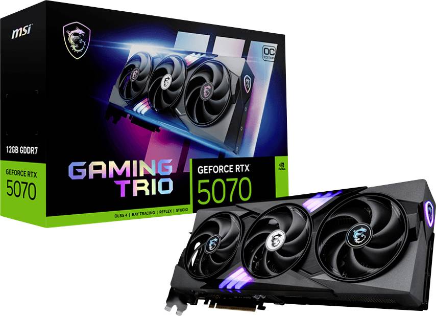 MSI Scheda grafica Nvidia GeForce RTX 5070 GeForce RTX 5070 12G GAMING TRIO OC 12 GB RAM GDDR7 PCIe x16 HDMI ® 2.1, DisplayPort 2.1
