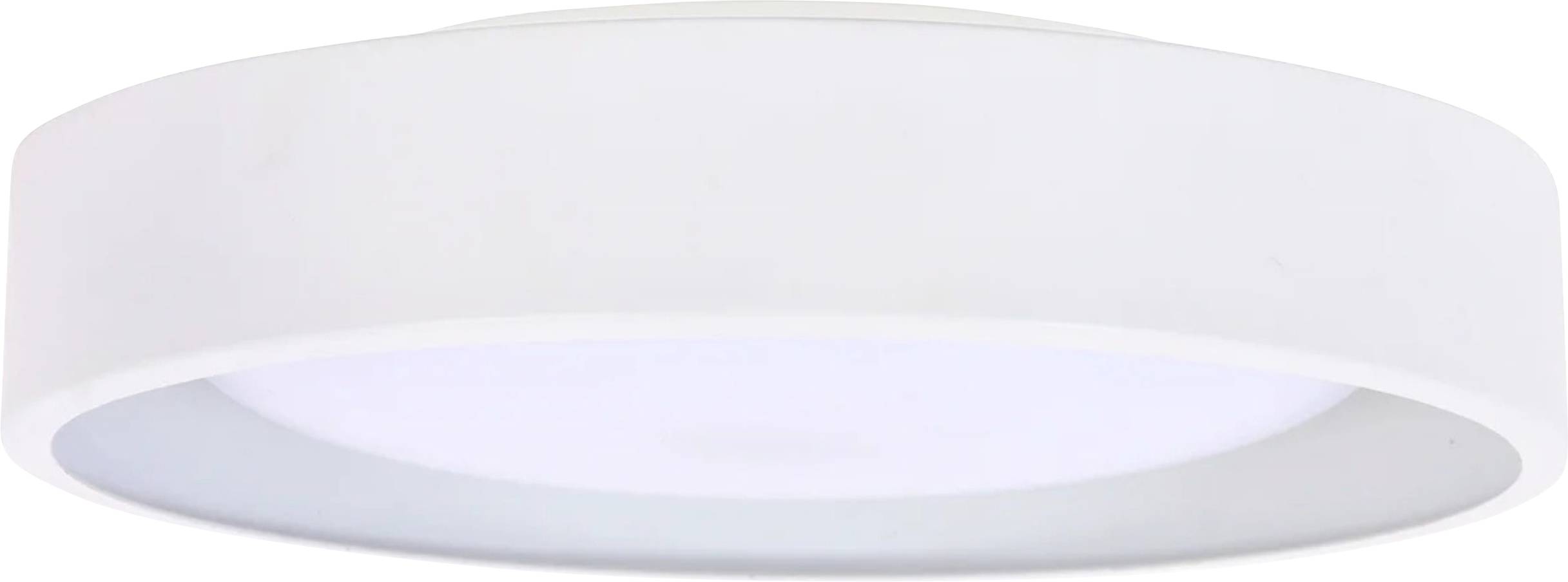 Okrúhly LED stropný reflektor s bielym krytom; minimalistický a moderný, vhodný pre interiérovú osvetu.