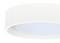 Biela, okrúhla stropná lampa s vrúbkovaným tienidlom. Svietidlo má jednoduché, moderné dizajnové prevedenie.