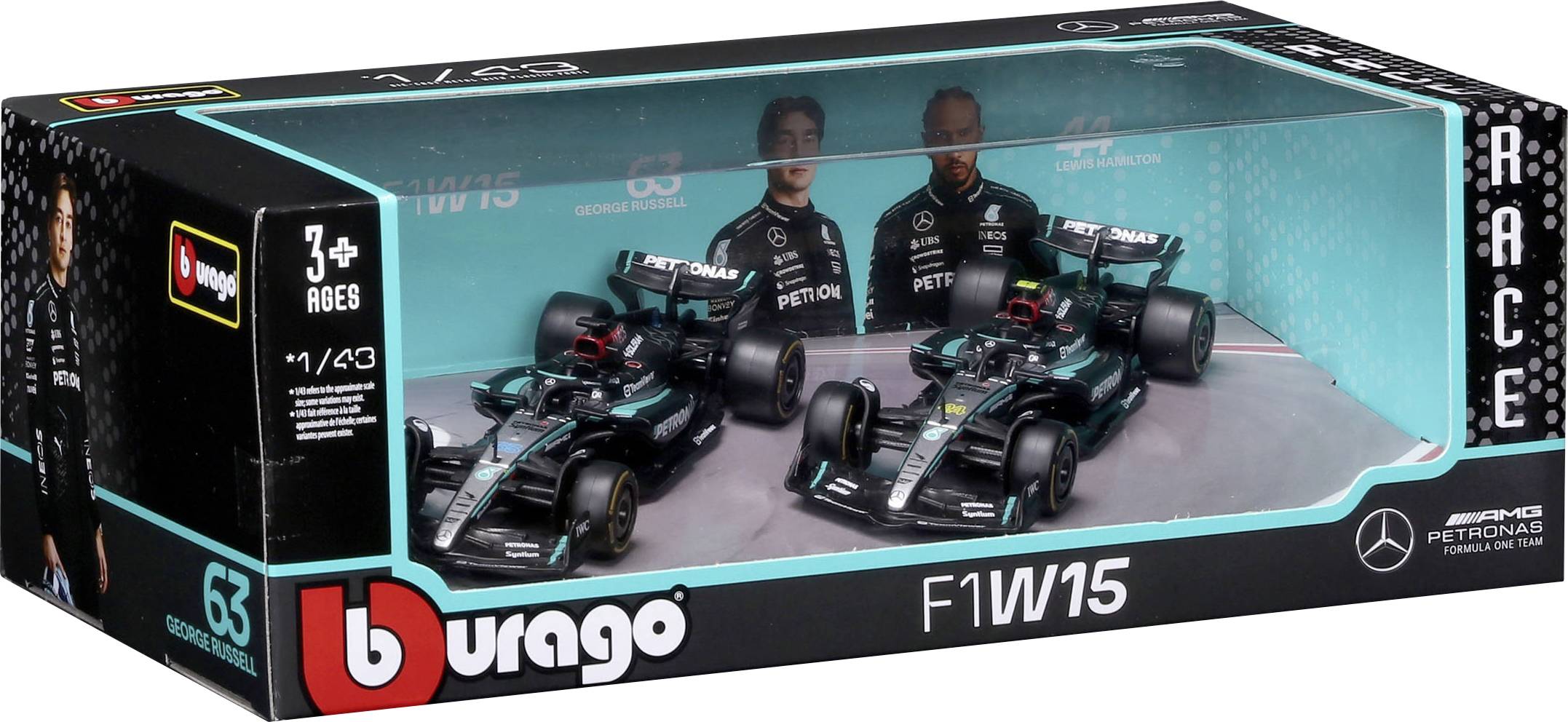 Bburago F1 Mercedes AMG W15E ´24 2er-Set 1:43 Automodello