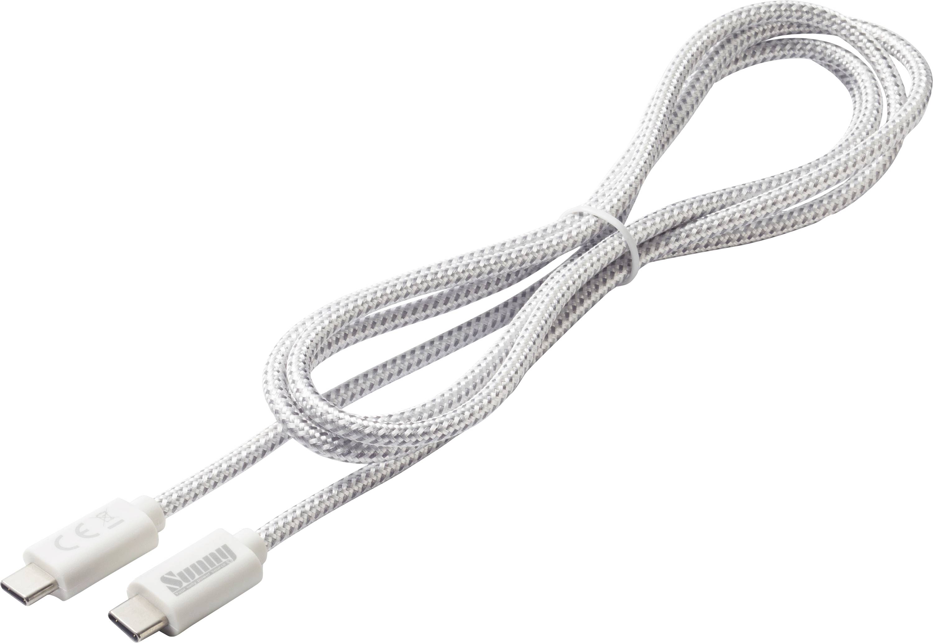 Dehner Elektronik Kábel USB-C USB 2.0 USB-C ® zástrčka 1.5 m biela flexibilný Power cable (USB-C to USB-C)-0
