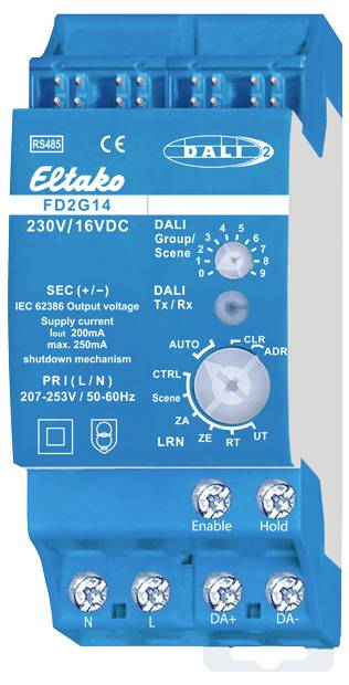 FD2G14 Eltako Gateway DALI Guida DIN