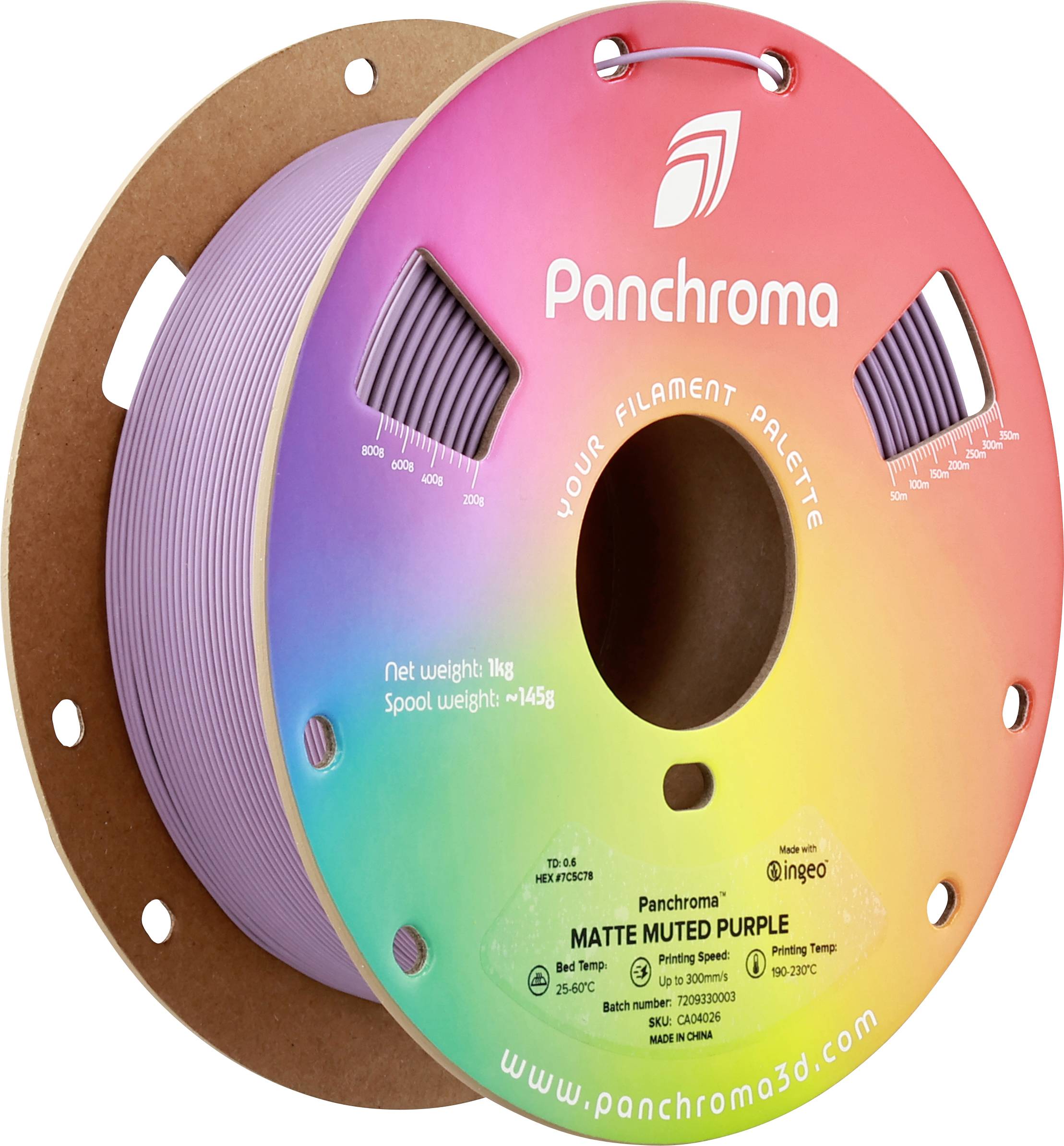 Polymaker CA04026 Panchroma™ Matte Filament Pla Kunststof Mat, Gering Kunststofgehalte 1.75 Mm 1000 G Muted Purple, Lila 1 Stuk(s)