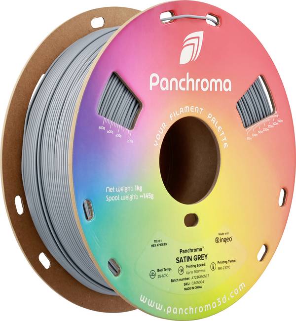 Polymaker CA05004 Panchroma™ Satin vlákno pre 3D tlačiarne PLA plast  hladený, Vysoká tuhosť 1.75 mm 1000 g sivá  1 ks