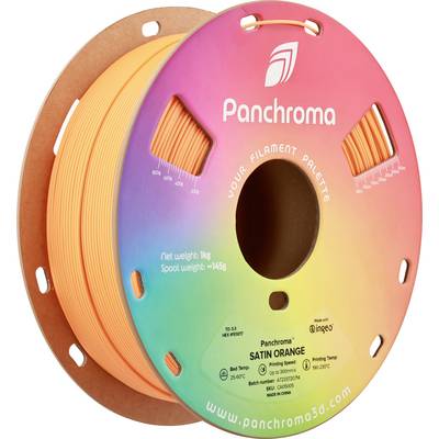 Obrázok zobrazuje kotúč s oranžovým filamentom pre 3D tlačiareň značky Panchroma, model Satin Orange.