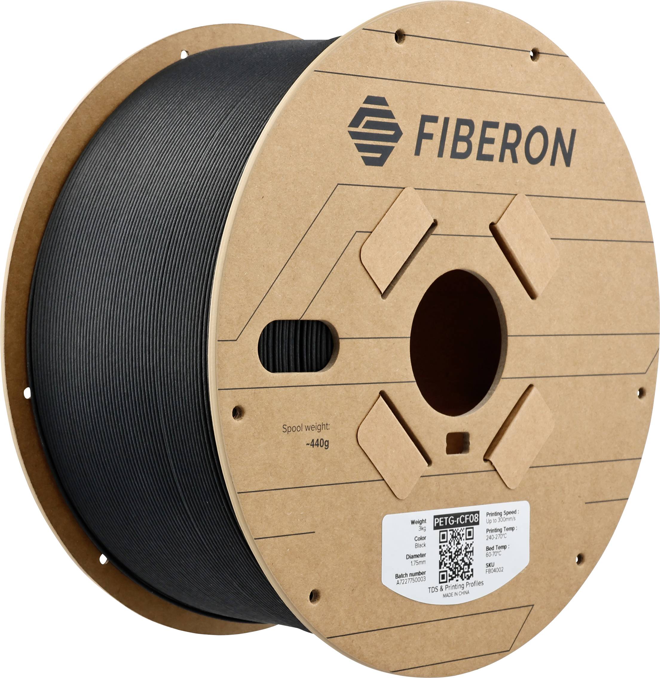 Polymaker FB04002 Fiberon™ PETG-rCF08 Filament PETG-rCF Koolstofvezelversterkt, Gerecyclede koolstofvezels 1.75 mm 3000 g Zwart 1 stuk(s)